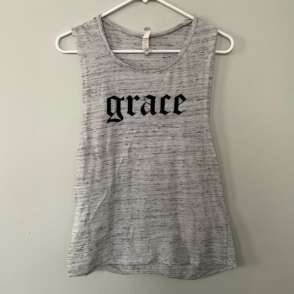 Bella lightweight gray black grace tank top athleisure workout shirt summer - Picture 1 of 5